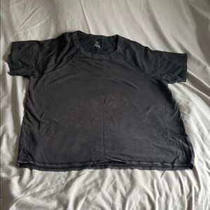 Aerie Charcoal Short Sleeve Distressed Tee